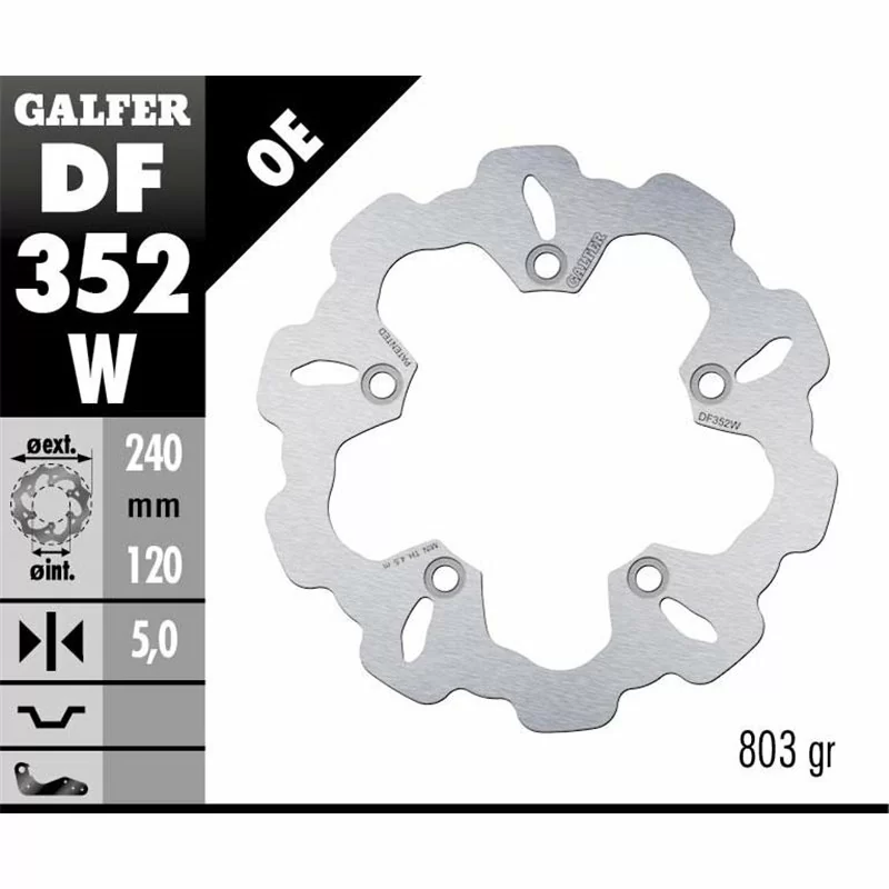 Galfer DF352W Brake Disco Wave Fixed