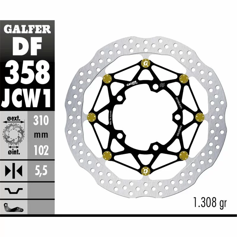 Galfer DF358JCW1G03 Brake Disc Wave Floatech