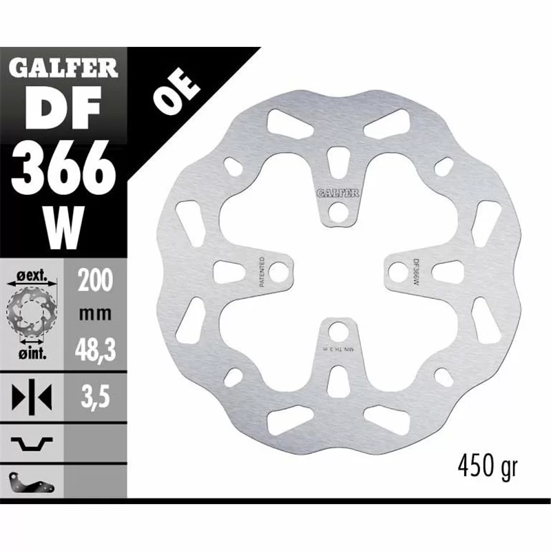 Galfer DF366W Disque De Frein Wave Fixe