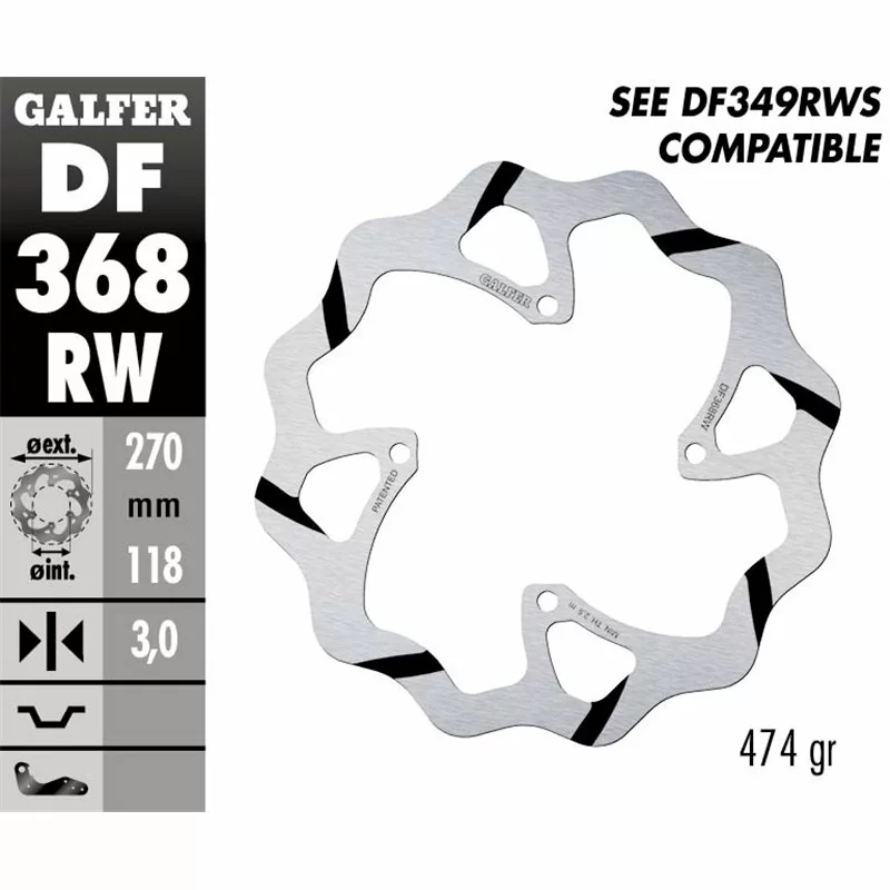 Galfer DF368RW Bremsscheibe Wave Fixiert