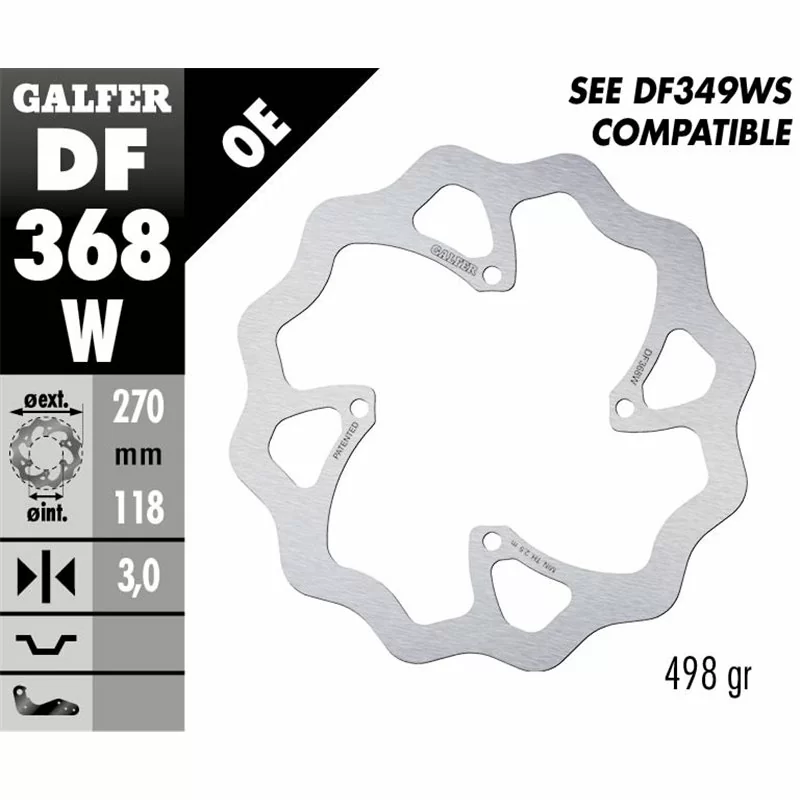 Galfer DF368W Disque De Frein Wave Fixe