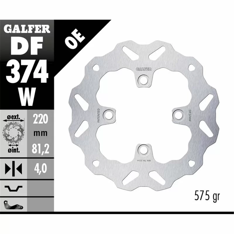 Galfer DF374W Brake Disco Wave Fixed