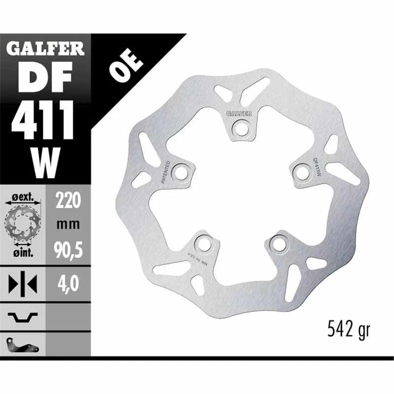 Galfer DF411W Disque De Frein Wave Fixe