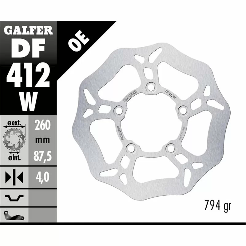 Galfer DF412W Disco Freno Wave Fisso