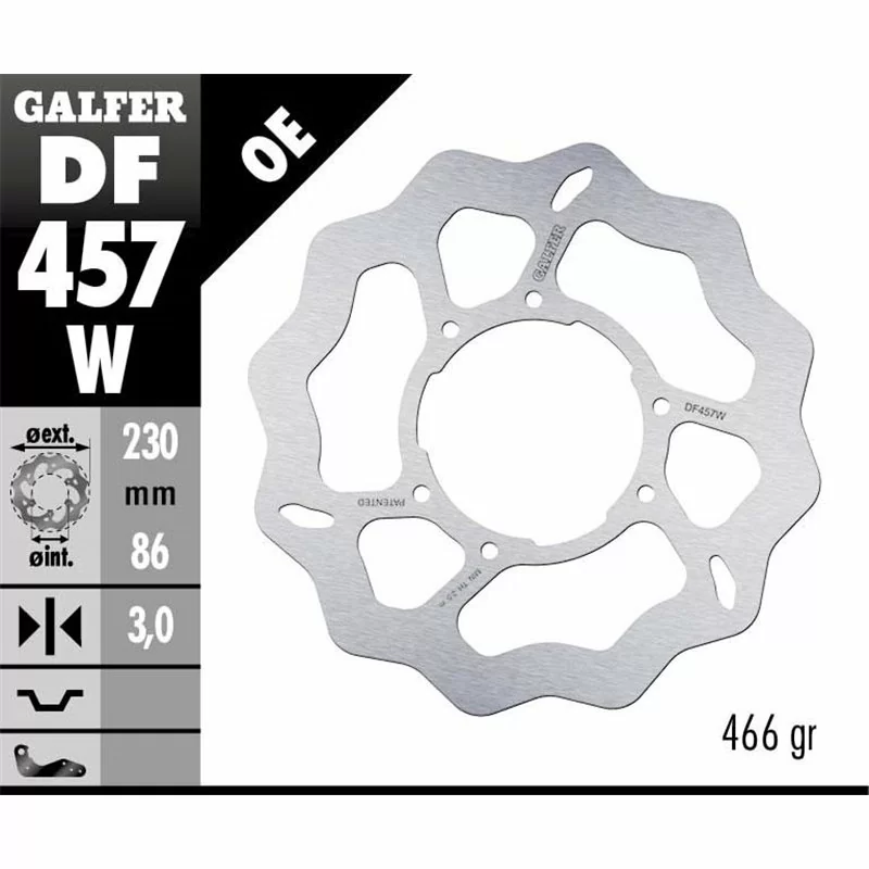 Galfer DF457W Brake Disco Wave Fixed