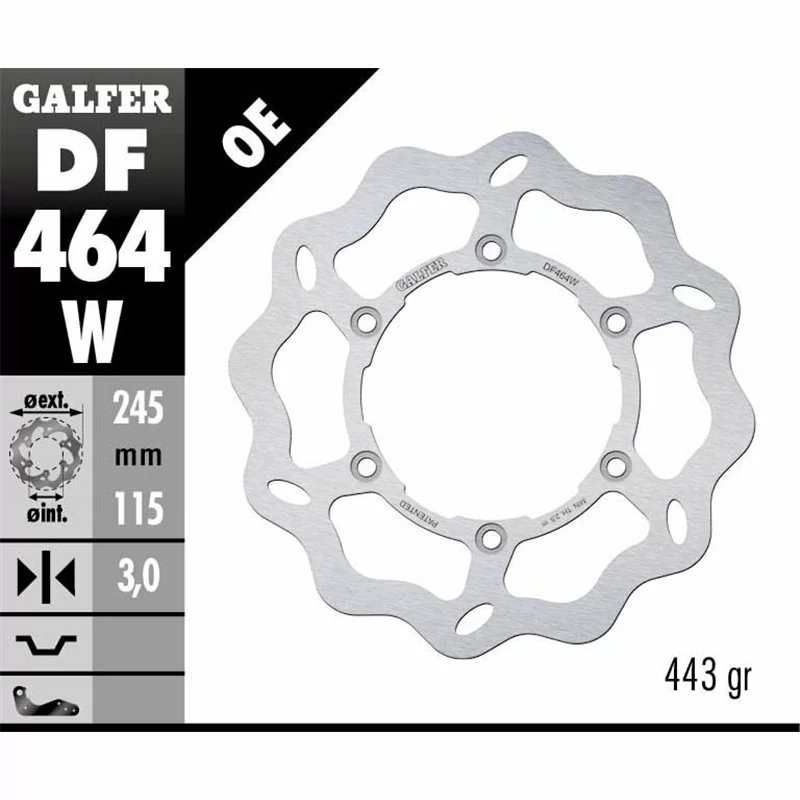 Galfer DF464W Disque De Frein Wave Fixe