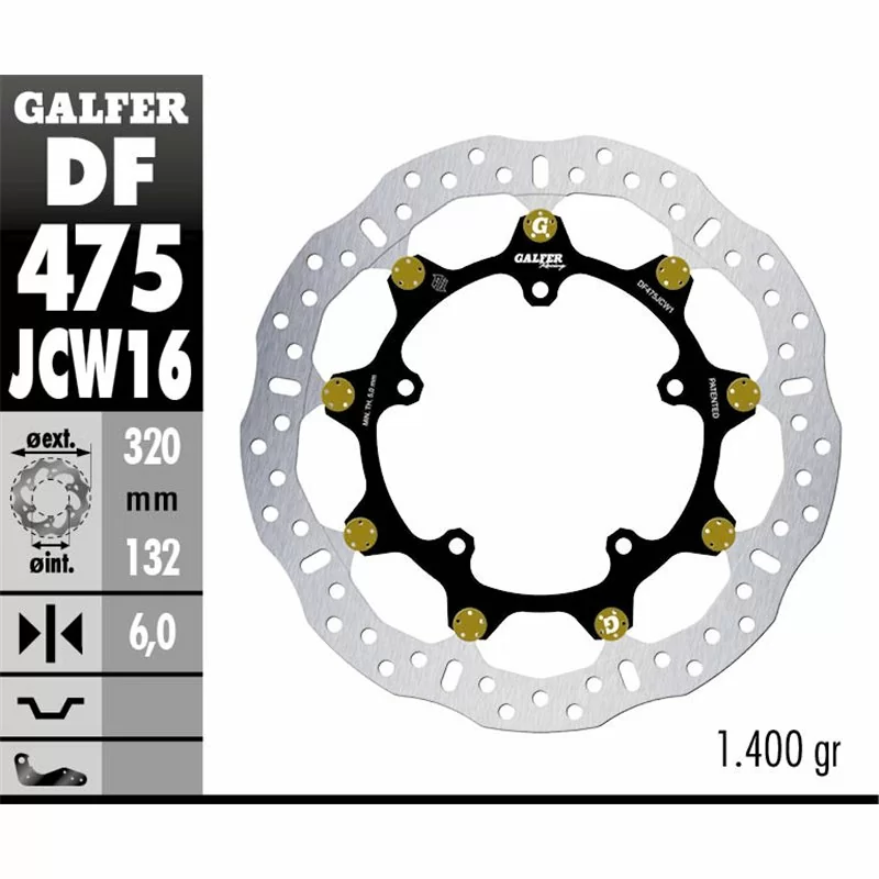 Galfer DF475JCW160G03 Brake Disc Wave Floatech