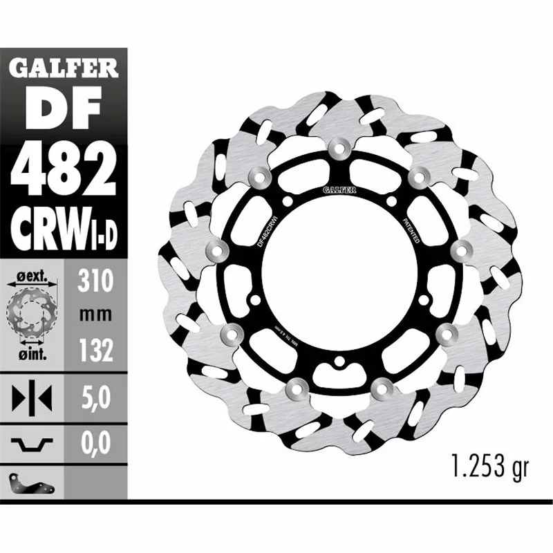 Galfer DF482CRWI Brake Disc Wave Floating