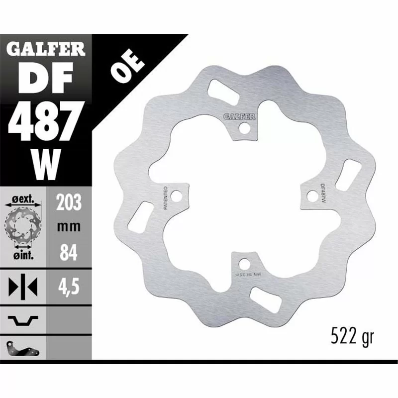 Galfer DF487W Bremsscheibe Wave Fixiert