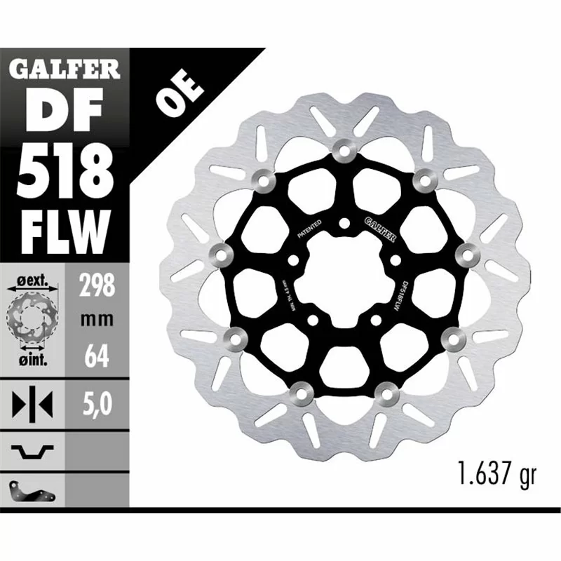 Galfer DF518FLW Bremsscheibe Wave Schwimmend