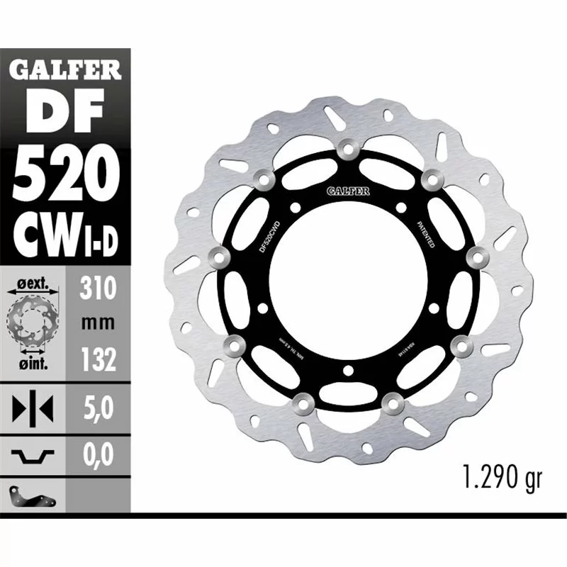 Galfer DF520CWD Disque de Frein Wave Flottant