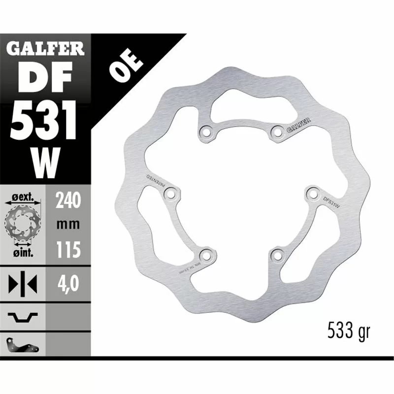 Galfer DF531W Brake Disco Wave Fixed