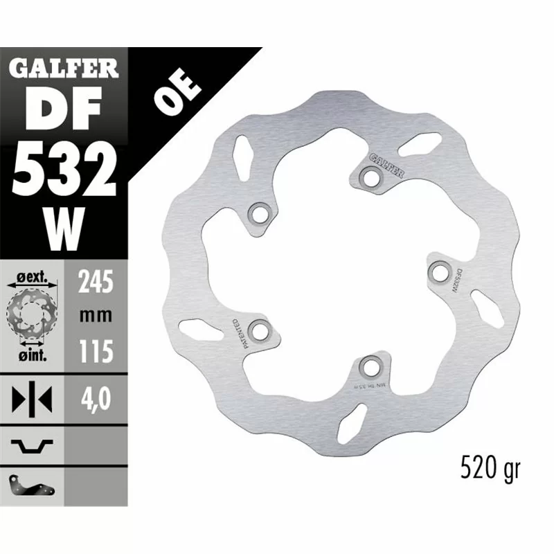 Galfer DF532W Bremsscheibe Wave Fixiert