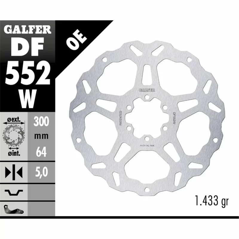 Galfer DF552W Disque De Frein Wave Fixe