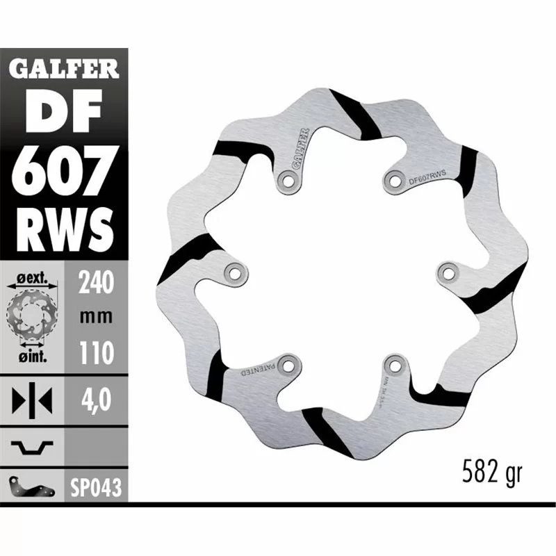 Galfer DF607RWS Brake Disco Wave Fixed