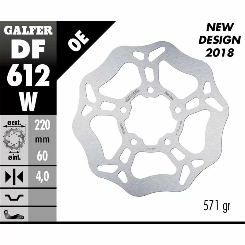 Galfer DF612W Disque De Frein Wave Fixe