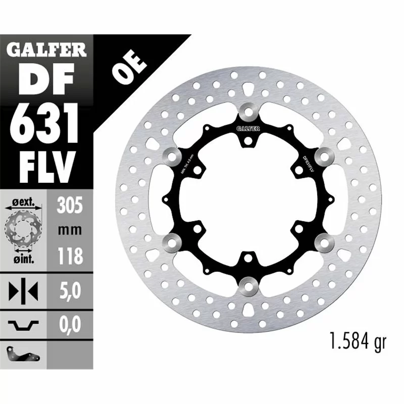 Galfer DF631FLV Disque de Frein Wave Flottant