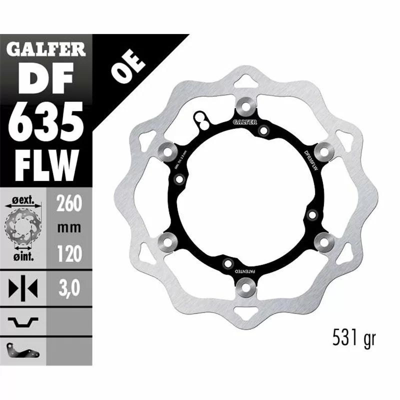 Galfer DF635FLW Bremsscheibe Wave Schwimmend