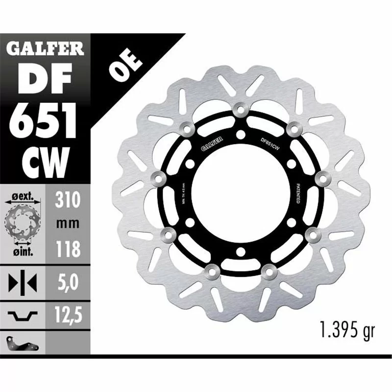 Galfer DF651CW Brake Disc Wave Floating