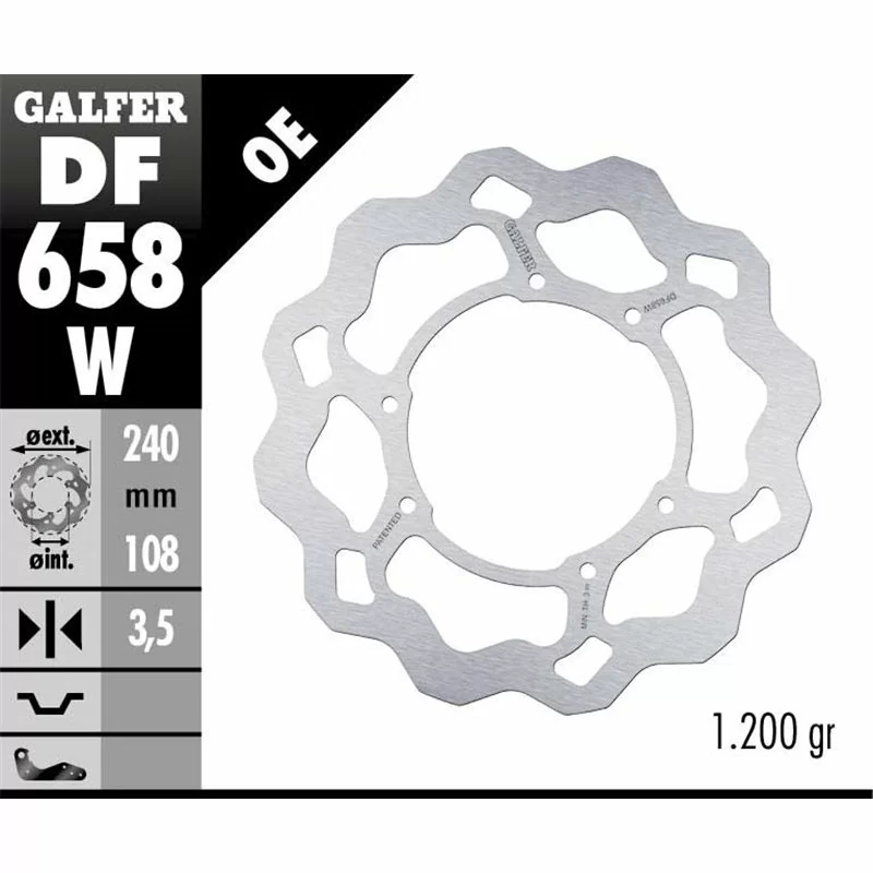 Galfer DF658W Disque De Frein Wave Fixe
