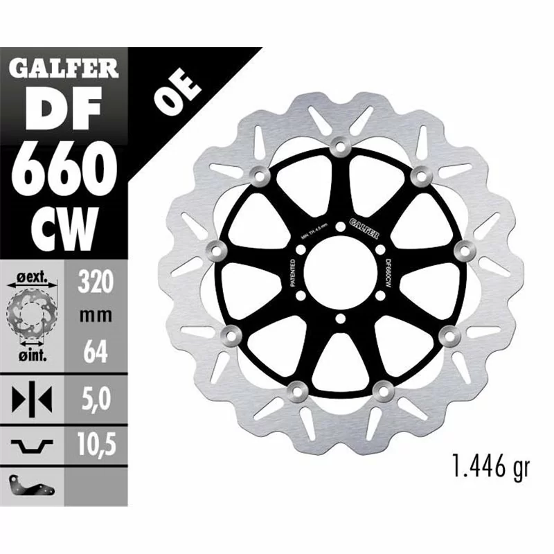 Galfer DF660CW Brake Disc Wave Floating