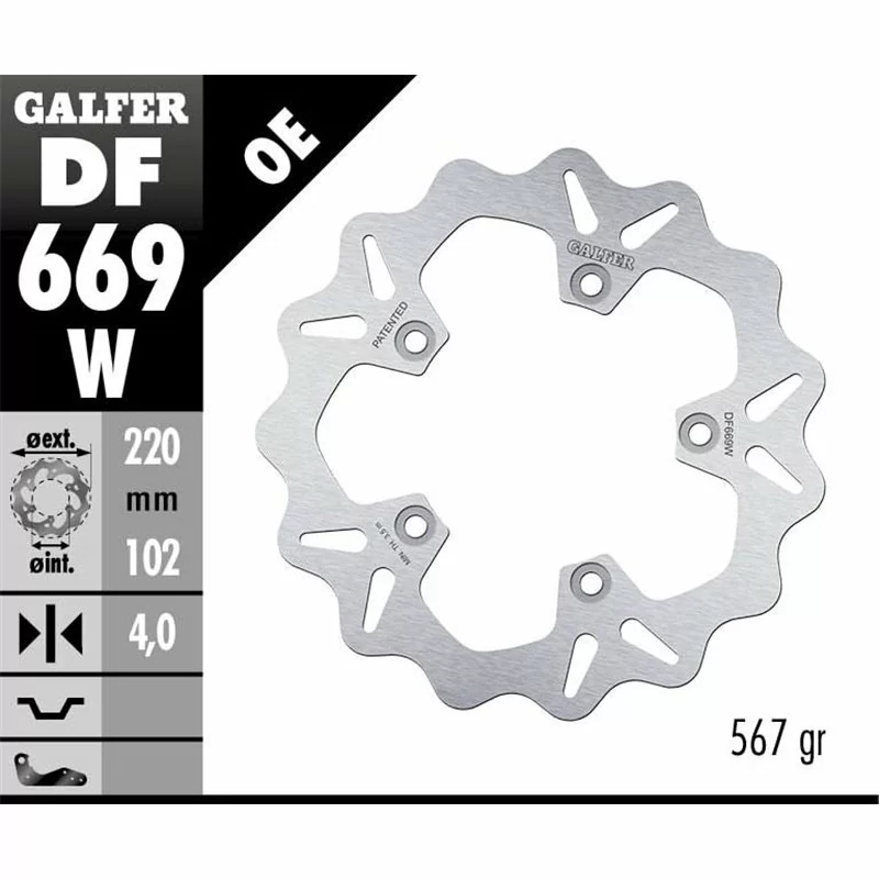 Galfer DF669W Brake Disco Wave Fixed