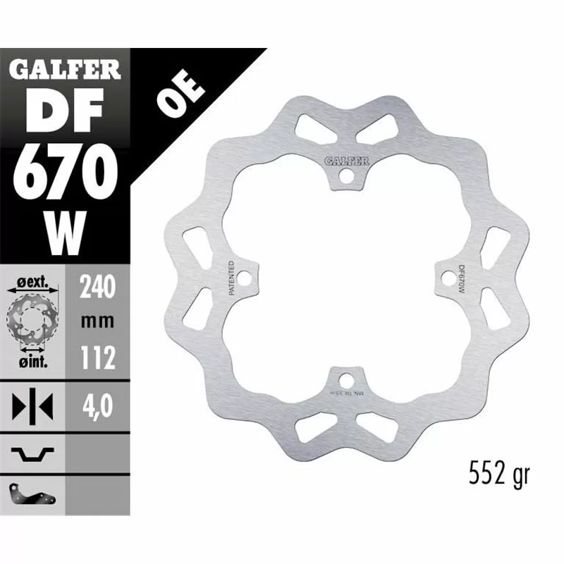 Galfer DF670W Brake Disco Wave Fixed