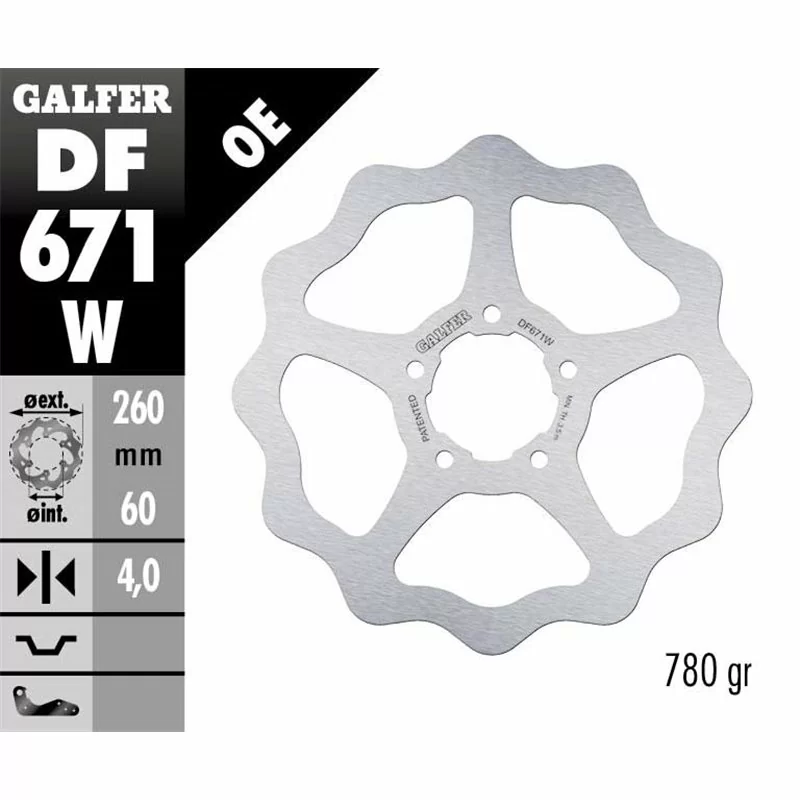 Galfer DF671W Bremsscheibe Wave Fixiert