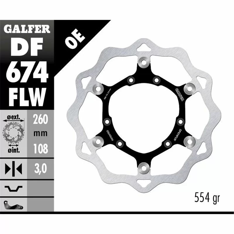 Galfer DF674FLW Brake Disc Wave Floating