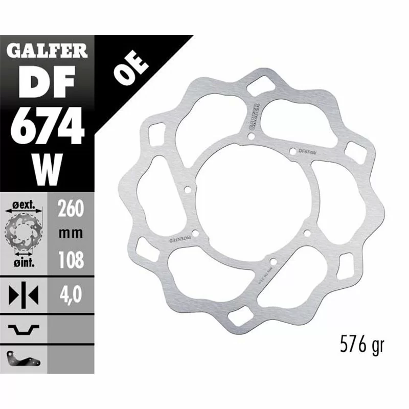 Galfer DF674W Disco Freno Wave Fisso