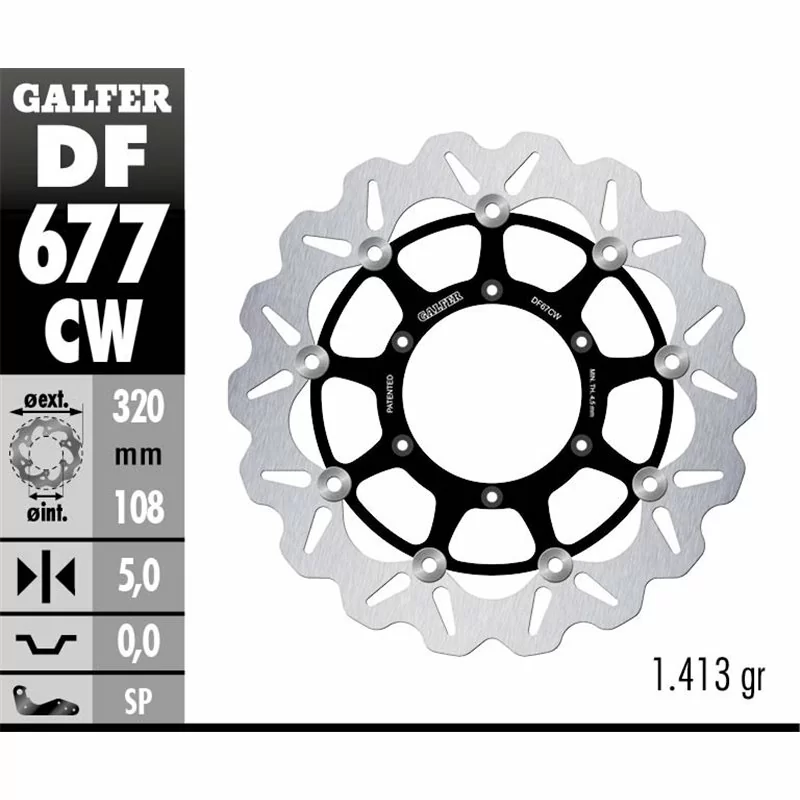 Galfer DF677CW Disco de Freno Wave Flotante