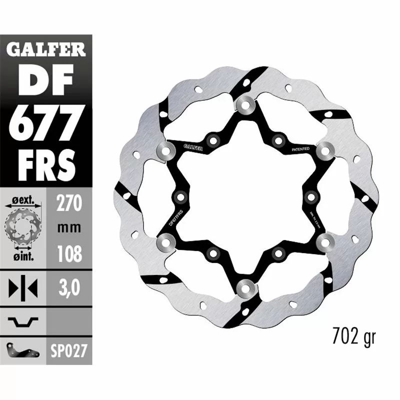 Galfer DF677FRS Disque de Frein Wave Flottant