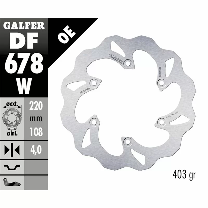 Galfer DF678W Bremsscheibe Wave Fixiert