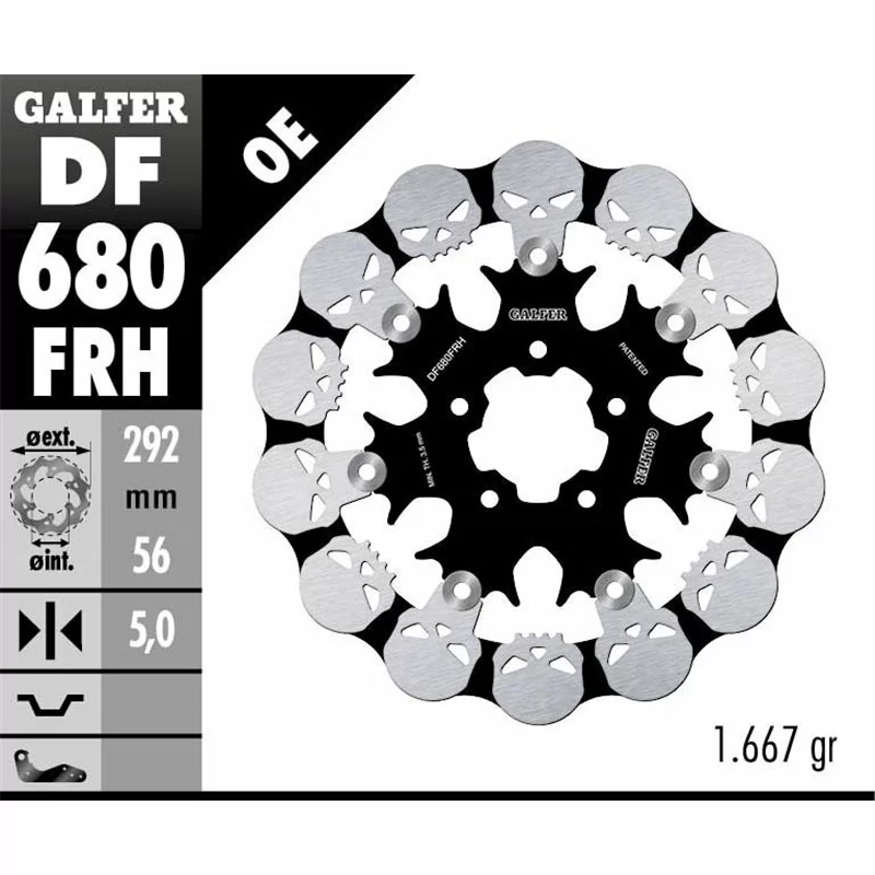 Galfer DF680FRH Bremsscheibe Wave Schwimmend