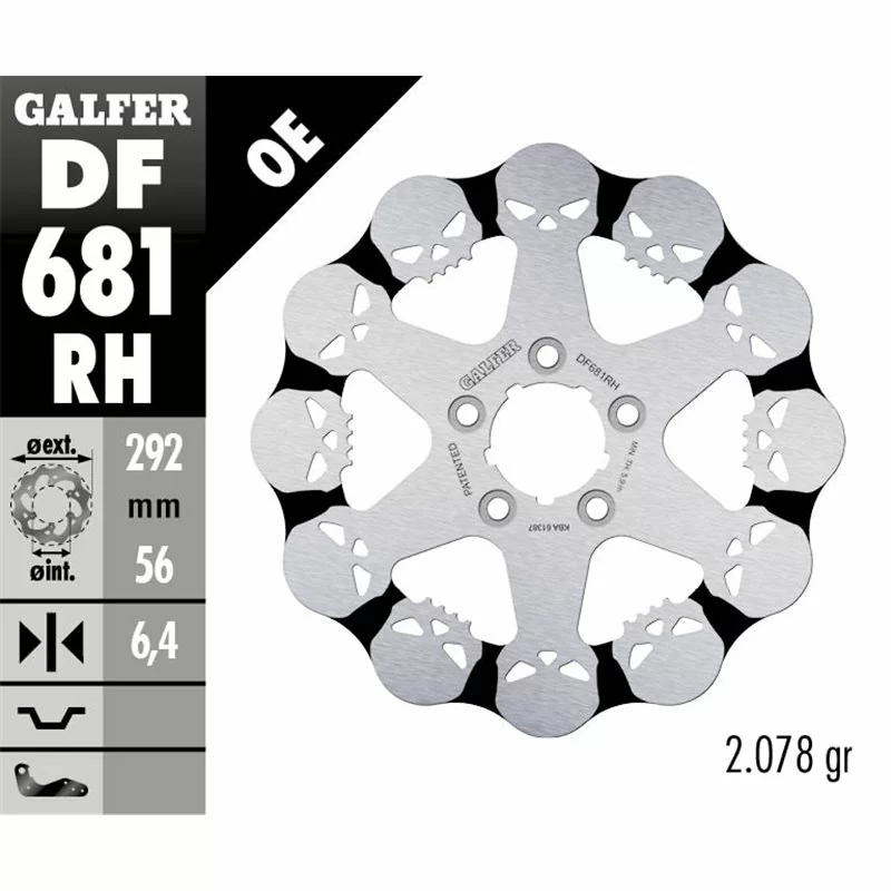 Galfer DF681RH Brake Disco Wave Fixed