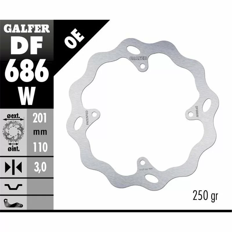 Galfer DF686W Brake Disco Wave Fixed