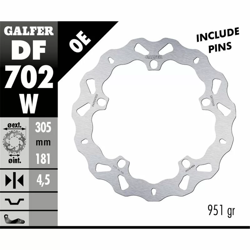 Galfer DF702W Bremsscheibe Wave Fixiert