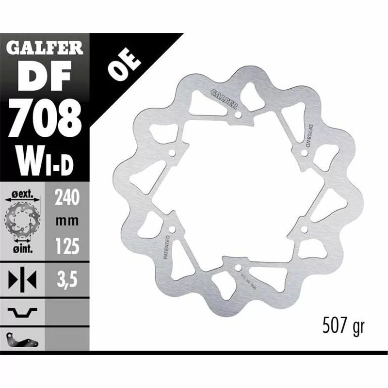 Galfer DF708WD Bremsscheibe Wave Fixiert