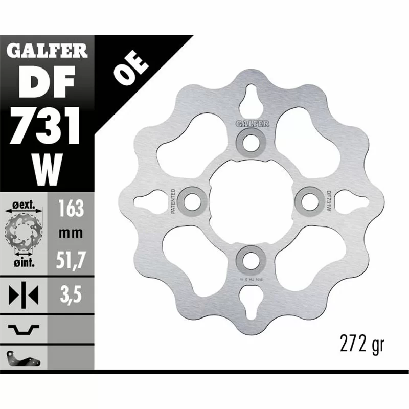 Galfer DF731W Disque De Frein Wave Fixe