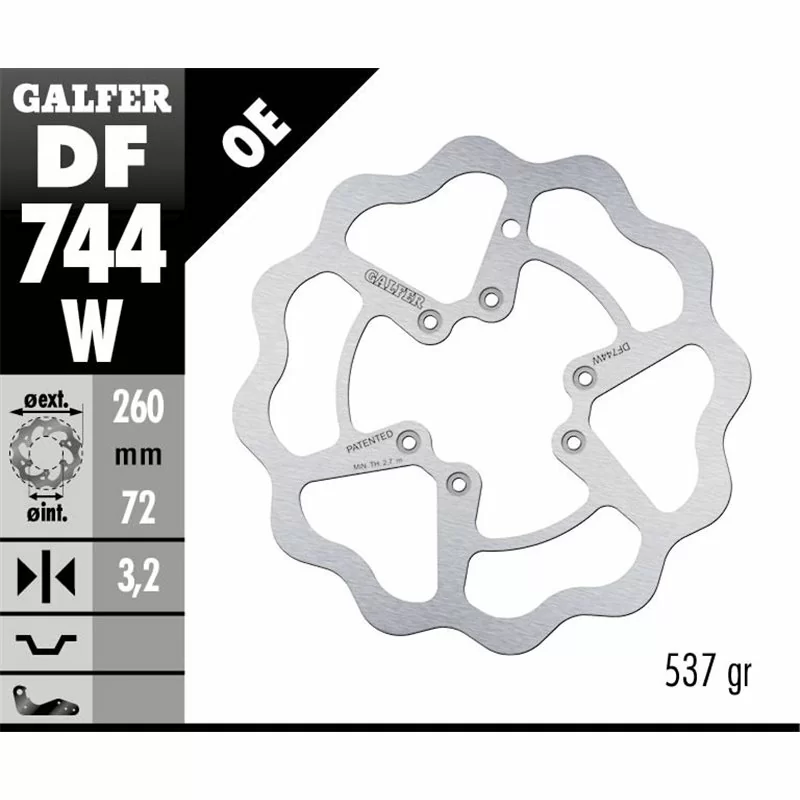 Galfer DF744W Brake Disco Wave Fixed