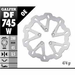 Galfer DF745W Brake Disco Wave Fixed