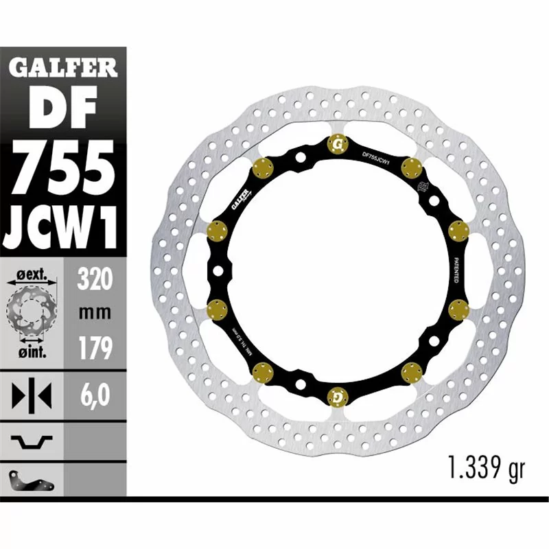 Galfer DF755JCW1G03 Brake Disc Wave Floatech