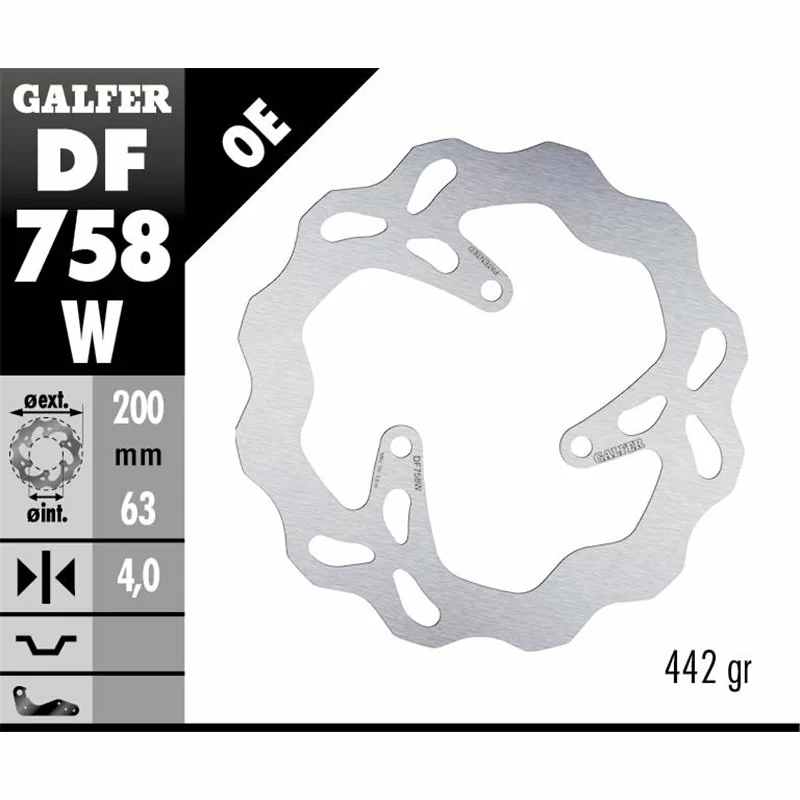 Galfer DF758W Bremsscheibe Wave Fixiert