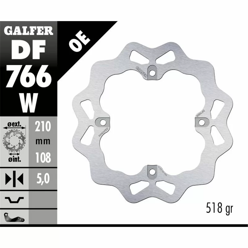 Galfer DF766W Bremsscheibe Wave Fixiert