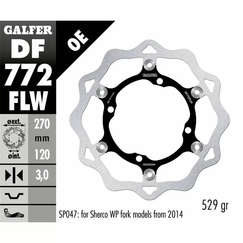 Galfer DF772FLW Disque de Frein Wave Flottant