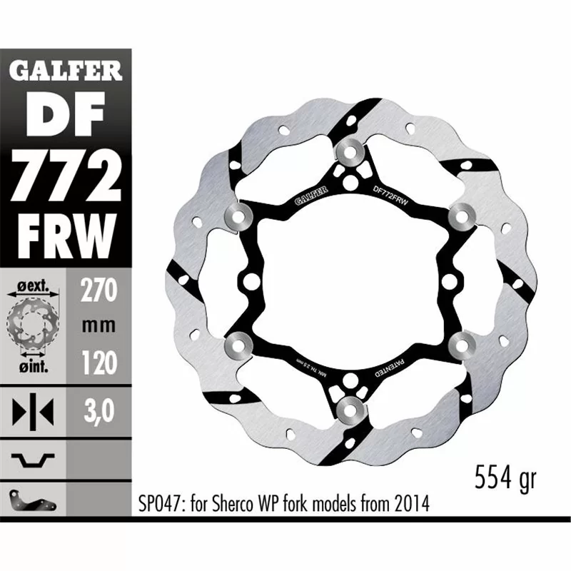 Galfer DF772FRW Bremsscheibe Wave Schwimmend