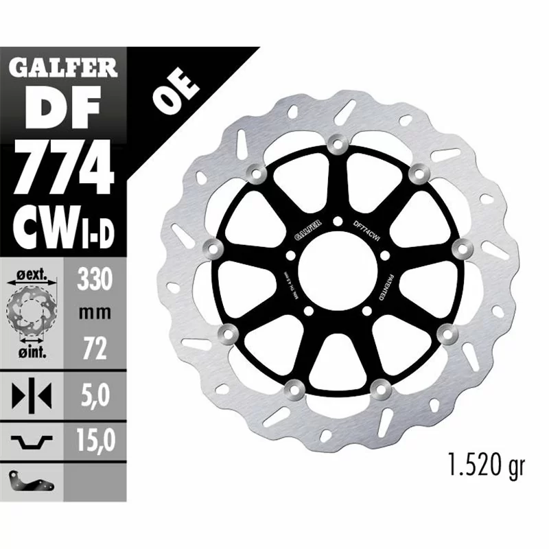 Galfer DF774CWI Bremsscheibe Wave Schwimmend