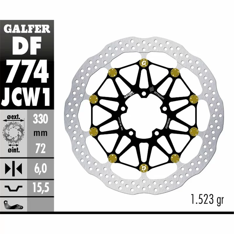 Galfer DF774JCW1G03 Brake Disc Wave Floatech