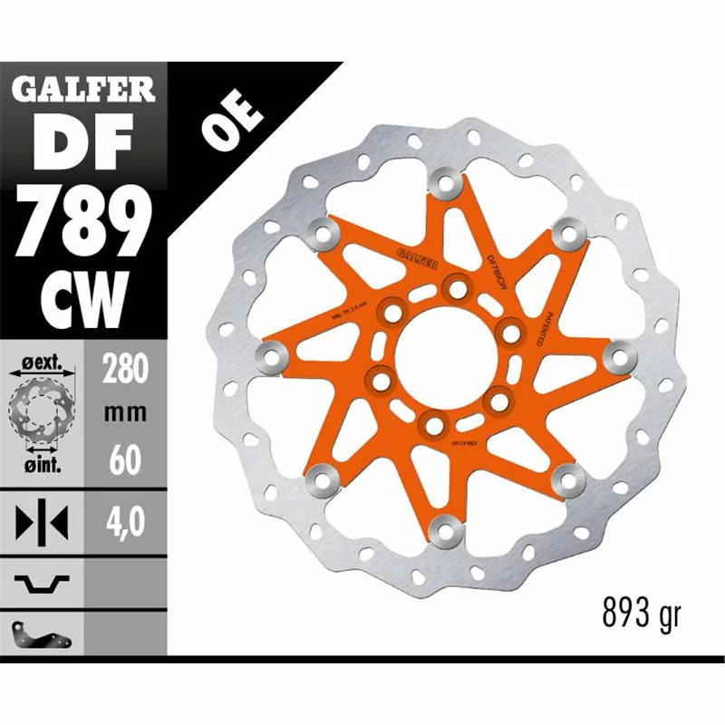 Galfer DF789CW Bremsscheibe Wave Schwimmend