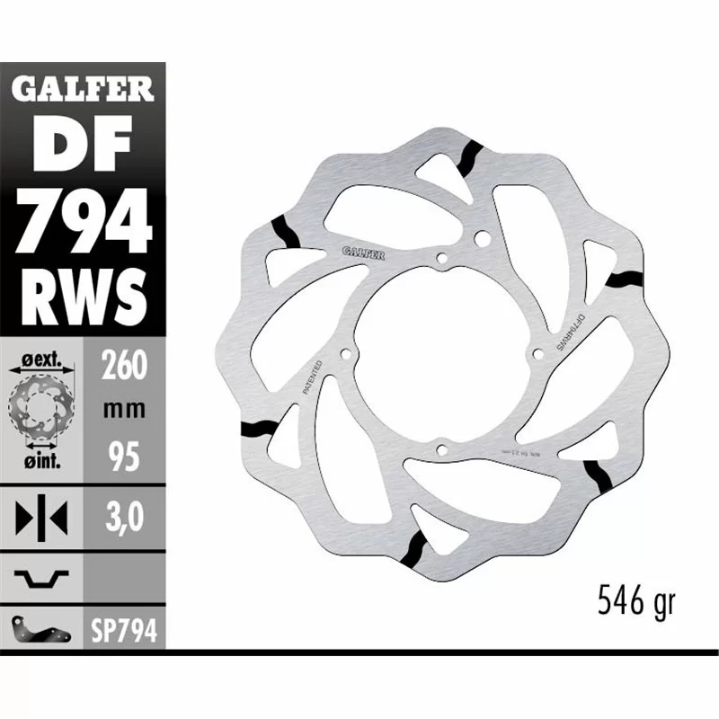 Galfer DF794RWS Brake Disco Wave Fixed